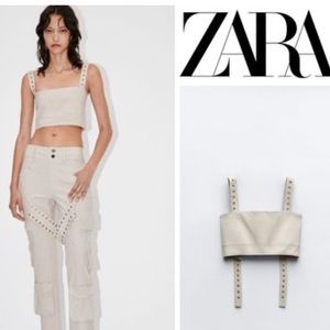 Zara linen blend crop top limited edition